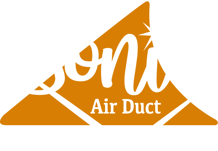 Sonic Air Duct logo, retro shapes and text in white and gold